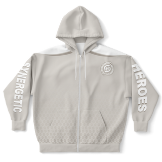 Womens Plus-size Ziphoodie - Jade White - Synergetic Heroes