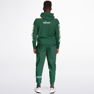 Mens Ziphoodie & Lettered Jogger - Emerald Green