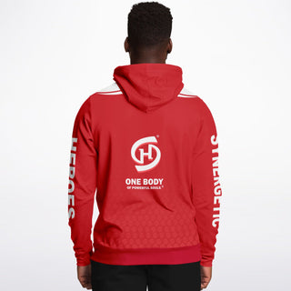 Mens Hoodie - Fire Red - Synergetic Heroes