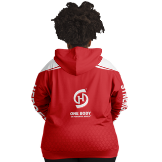 Womens Plus-size Ziphoodie - Fire Red - Synergetic Heroes