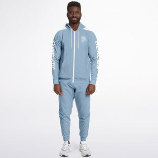 Mens Ziphoodie & Emblem Jogger - Angel Blue