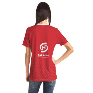 Womens T-Shirt - Fire Red - Synergetic Heroes