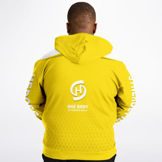 Mens Plus-size Hoodie - Yellow Sun - Synergetic Heroes