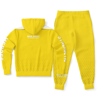 Womens Ziphoodie & Lettered Jogger - Yellow Sun