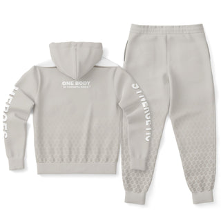 Womens Ziphoodie & Emblem Jogger - Jade White