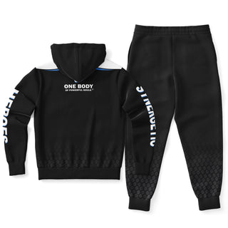 Womens Ziphoodie & Emblem Jogger - Obsidian Black