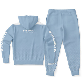Womens Ziphoodie & Lettered Jogger - Angel Blue