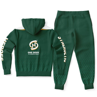 Womens Ziphoodie & Jogger - Emerald Green - Synergetic Heroes