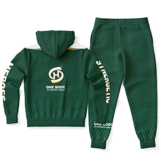 Womens Lettered Ziphoodie & Jogger - Emerald Green - Synergetic Heroes