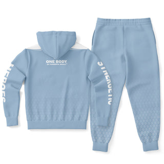 Womens Ziphoodie & Emblem Jogger - Angel Blue