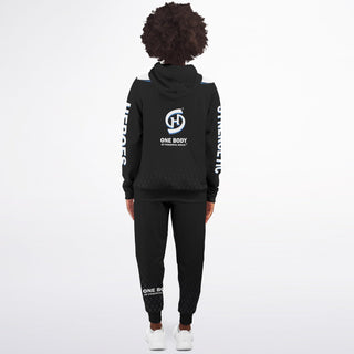 Womens Lettered Ziphoodie & Jogger - Obsidian Black - Synergetic Heroes