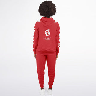 Womens Ziphoodie & Jogger - Fire Red - Synergetic Heroes