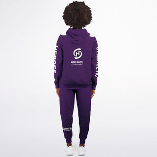 Womens Ziphoodie & Lettered Jogger - Purple Shield