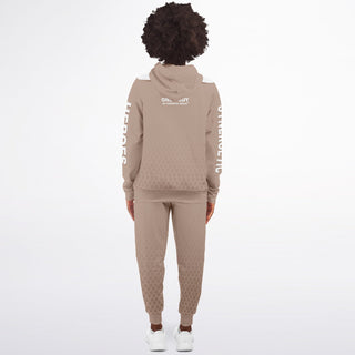 Womens Ziphoodie & Emblem Jogger - Taupe Stone