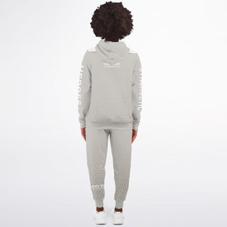 Womens Ziphoodie & Lettered Jogger - Jade White