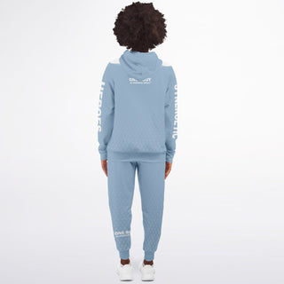 Womens Ziphoodie & Lettered Jogger - Angel Blue