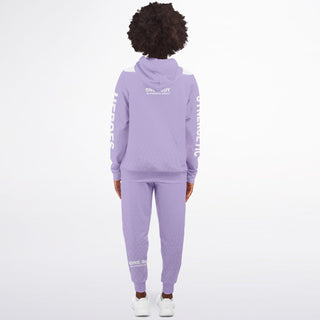 Womens Ziphoodie & Lettered Jogger - Lavender Mist