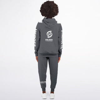 Womens Lettered Ziphoodie & Jogger - Shadow Gray - Synergetic Heroes