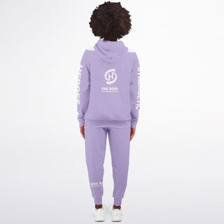 Womens Lettered Ziphoodie & Jogger - Lavender Mist - Synergetic Heroes