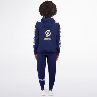 Womens Ziphoodie & Lettered Jogger - Midnight Blue