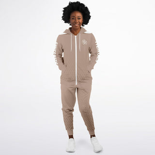 Womens Ziphoodie & Jogger - Taupe Stone - Synergetic Heroes