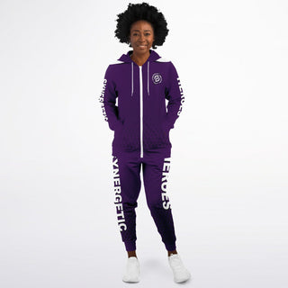 Womens Ziphoodie & Lettered Jogger - Purple Shield