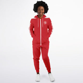 Womens Ziphoodie & Jogger - Fire Red - Synergetic Heroes