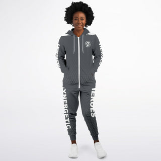 Womens Lettered Ziphoodie & Jogger - Shadow Gray - Synergetic Heroes