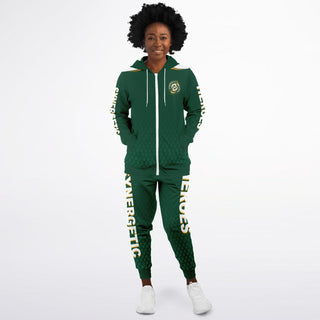 Womens Lettered Ziphoodie & Jogger - Emerald Green - Synergetic Heroes