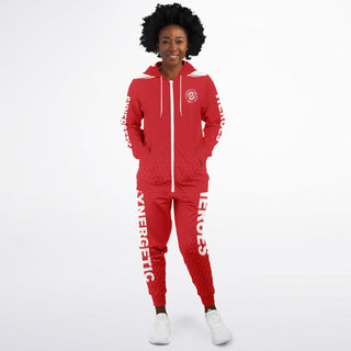 Womens Lettered Ziphoodie & Jogger - Fire Red - Synergetic Heroes