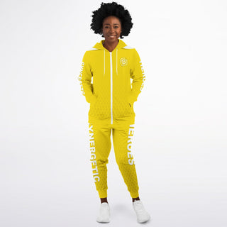 Womens Lettered Ziphoodie & Jogger - Yellow Sun - Synergetic Heroes