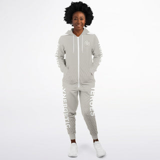 Womens Lettered Ziphoodie & Jogger - Jade White - Synergetic Heroes