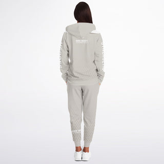 Womens Ziphoodie & Lettered Jogger - Jade White