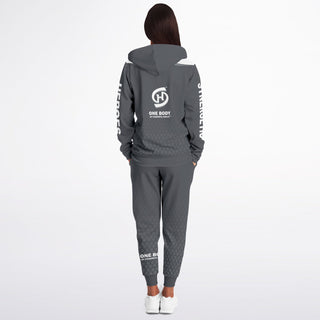 Womens Lettered Ziphoodie & Jogger - Shadow Gray - Synergetic Heroes