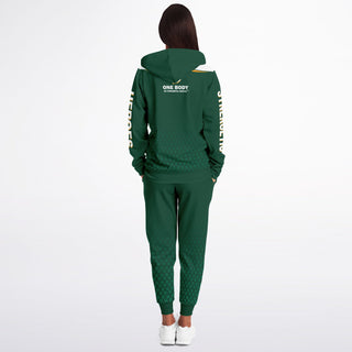 Womens Ziphoodie & Emblem Jogger - Emerald Green