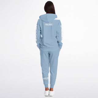 Womens Ziphoodie & Lettered Jogger - Angel Blue