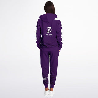 Womens Ziphoodie & Lettered Jogger - Purple Shield