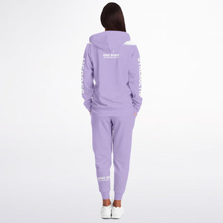 Womens Ziphoodie & Lettered Jogger - Lavender Mist