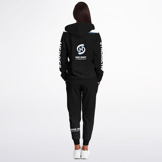 Womens Lettered Ziphoodie & Jogger - Obsidian Black - Synergetic Heroes