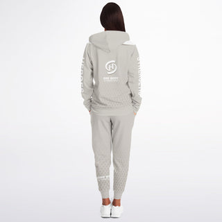 Womens Lettered Ziphoodie & Jogger - Jade White - Synergetic Heroes