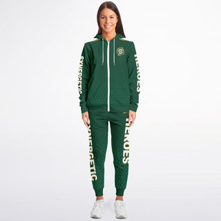 Womens Lettered Ziphoodie & Jogger - Emerald Green - Synergetic Heroes