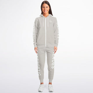 Womens Lettered Ziphoodie & Jogger - Jade White - Synergetic Heroes