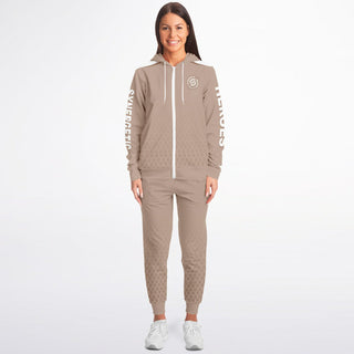 Womens Ziphoodie & Jogger - Taupe Stone - Synergetic Heroes