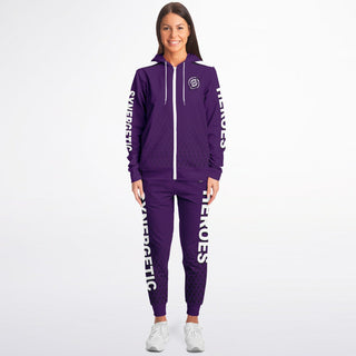 Womens Ziphoodie & Lettered Jogger - Purple Shield