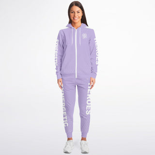 Womens Lettered Ziphoodie & Jogger - Lavender Mist - Synergetic Heroes