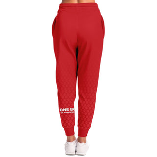 Womens Lettered Jogger - Fire Red - Synergetic Heroes