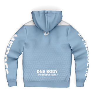 Womens Microfleece Ziphoodie - Angel Blue - Synergetic Heroes