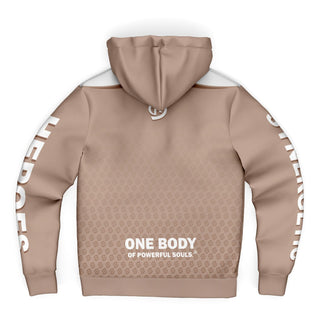 Womens Microfleece Ziphoodie - Taupe Stone - Synergetic Heroes