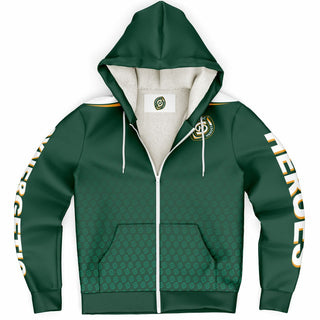 Womens Microfleece Ziphoodie - Emerald Green - Synergetic Heroes