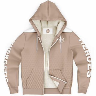 Womens Microfleece Ziphoodie - Taupe Stone - Synergetic Heroes